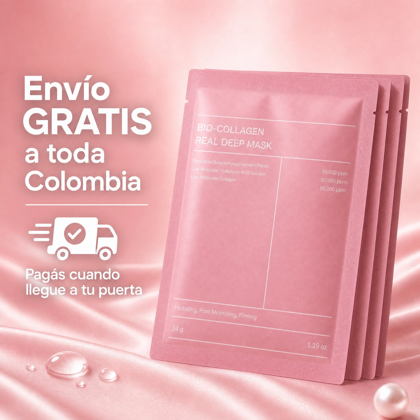 Pack x4 · K-Beauty Collagen Mask Coreana